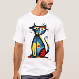 Abstract Expressionist Cat Modern Animal Art T-shirt