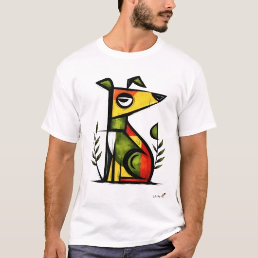 Abstract Expressionist Dog Modern Animal Art T-shirt (Voorkant)