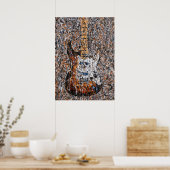 Abstract Expressionist Electric Guitar Drip Art Poster (Keuken)