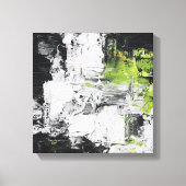 Abstract Expressionist Impasto Black White Neon Gr Canvas Afdruk (Voorkant)