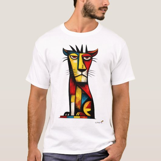 Abstract Expressionist Lion Geometric Modern Art T-shirt (Voorkant)