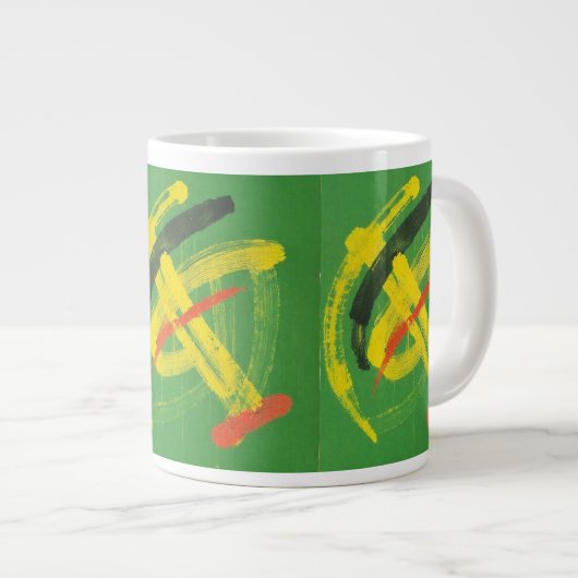 Abstract Expressionist Mark Making Fine Art Mug Grote Koffiekop (Voorkant rechts)