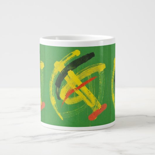 Abstract Expressionist Mark Making Fine Art Mug Grote Koffiekop (Voorkant)