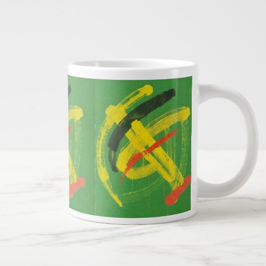 Abstract Expressionist Mark Making Fine Art Mug Grote Koffiekop (Rechts)