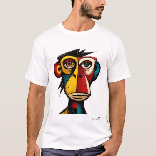 Abstract Expressionist Monkey | Modern Geometric T-shirt (Voorkant)