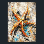 Abstract Expressionist Starfish Painting Coastal Poster<br><div class="desc">A vibrant abstract expressionist starfish painting created with bold textures and expressive color splashes. This contemporary ocean inspired artwork captures the beauty of marine life through dynamic brushstrokes,  making it a striking coastal wall art piece perfect for beach house and ocean themed decor.</div>