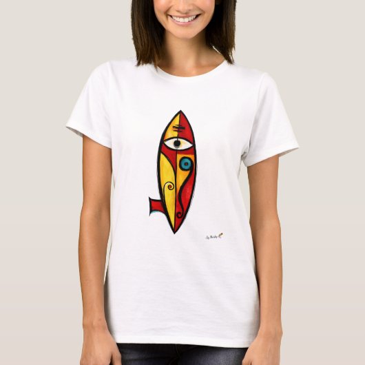 Abstract Expressionist Surfboard Art – Modern T-shirt (Voorkant)