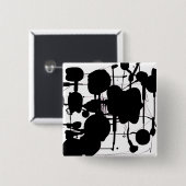 Abstract expressionist vierkante button 5,1 cm (Voorkant /achterkant)