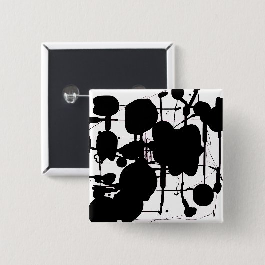 Abstract expressionist vierkante button 5,1 cm (Voorkant /achterkant)