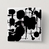 Abstract expressionist vierkante button 5,1 cm (Voorkant)