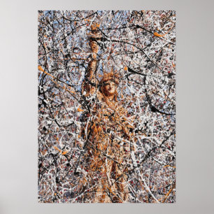Abstract expressionistisch beeld van Liberty Drip Poster