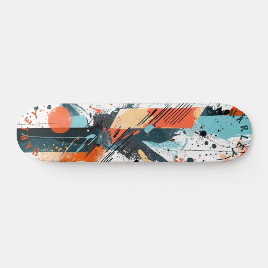 Abstract expressionistisch - gedurfde moderne kuns persoonlijk skateboard (Horizontaal)