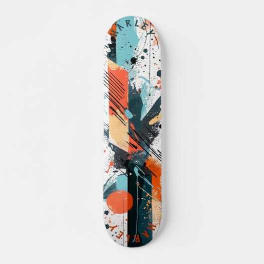 Abstract expressionistisch - gedurfde moderne kuns persoonlijk skateboard (Voorkant)