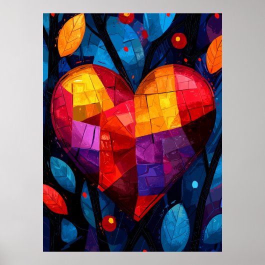 Abstract expressionistisch hart – levendige kunst poster (Voorkant)