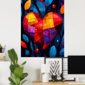 Abstract Expressionistisch Hart – Trillende Kunst Poster (Thuiskantoor)