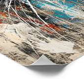 Abstract expressionistisch kattenportret modern di poster (Hoek)
