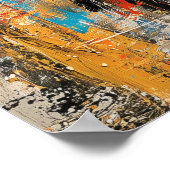 Abstract expressionistisch leeuwenportret modern w poster (Hoek)