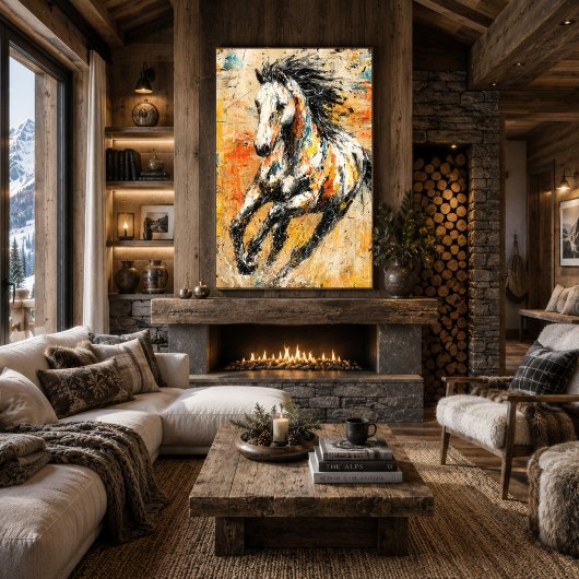 Abstract expressionistisch paard schilderij dynami poster