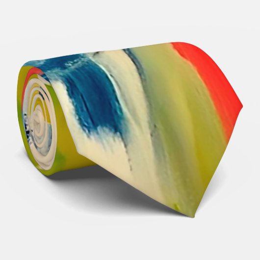 Abstract expressionistisch schilderij ontwerp verf stropdas (Opgerold)