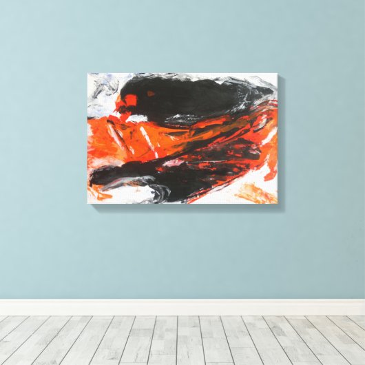 Abstract expressionistisch schilderij van Pierre G Canvas Afdruk (Insitu (Houten vloer))