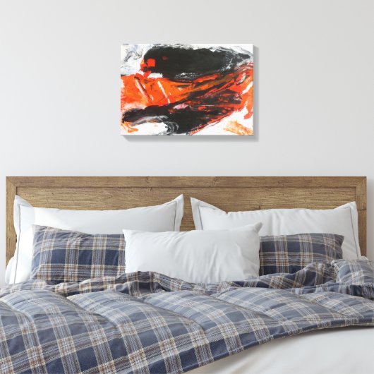 Abstract expressionistisch schilderij van Pierre G Canvas Afdruk (Insitu (Slaapkamer))