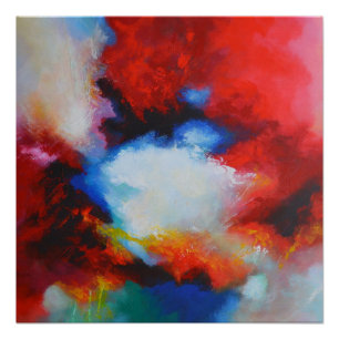 Abstract expressionistisch schilderij van Serdar H Poster