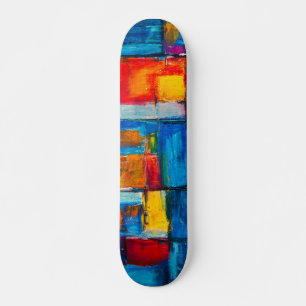 Abstract expressionistisch schilderpatroon persoonlijk skateboard