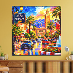Abstract expressionistisch stadsgezicht van Berkan Canvas Afdruk