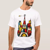 Abstract expressionistisch stadslandschap | Modern T-shirt (Voorkant)