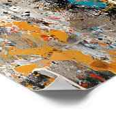 Abstract expressionistisch zeepaardschilderij kust poster (Hoek)