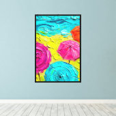 Abstract expressionistisch zonnig strand canvas afdruk (Insitu (Houten vloer))