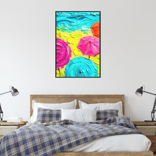 Abstract expressionistisch zonnig strand canvas afdruk (Insitu (Slaapkamer))