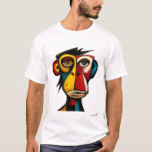 Abstract Expressionistische Aap | Modern Geometris T-shirt (Voorkant)