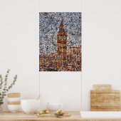 Abstract expressionistische Big Ben Londen Drip Ar Poster (Keuken)