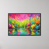Abstract expressionistische bloementuin canvas afdruk (Voorkant)