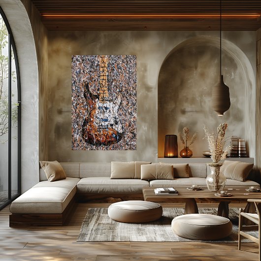Abstract Expressionistische Elektrische Gitaar Dri Poster