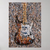 Abstract Expressionistische Elektrische Gitaar Dri Poster (Voorkant)