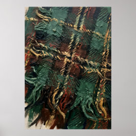 Abstract expressionistische gestructureerde olieve poster