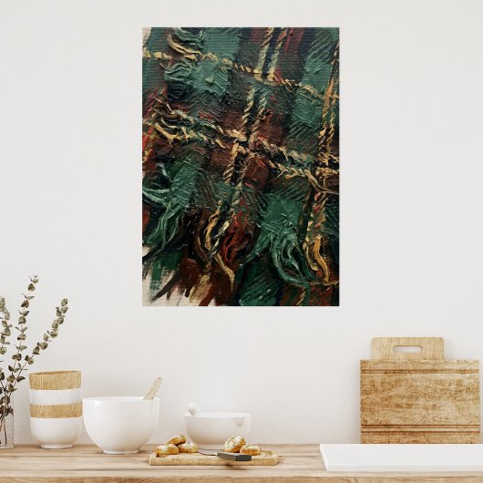 Abstract expressionistische gestructureerde olieve poster (Keuken)
