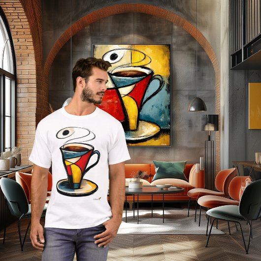 Abstract Expressionistische koffiekop | Modern sym T-shirt