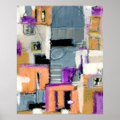 Abstract Expressionistische Kunst Gebouwen Schilde Poster (Voorkant)