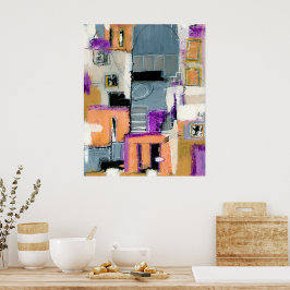 Abstract Expressionistische Kunst Gebouwen Schilde Poster