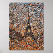 Abstract expressionistische Parijs Eiffeltoren Dri Poster (Voorkant)