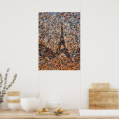 Abstract Expressionistische Parijs Eiffeltoren Dri Poster (Keuken)