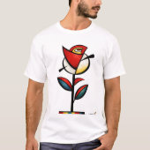 Abstract Expressionistische Roos Moderne Bloemschi T-shirt (Voorkant)