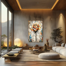 Abstract expressionistische roos schilderij modern