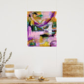 Abstract expressionistische schilderkunst vormen m poster (Keuken)