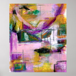 Abstract expressionistische schilderkunst vormen m poster