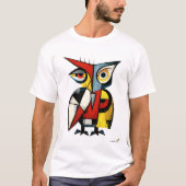Abstract Expressionistische Uil Moderne Dierenkuns T-shirt (Voorkant)