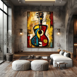 Abstract Expressionistische Ukulele – Symbolisch M Poster